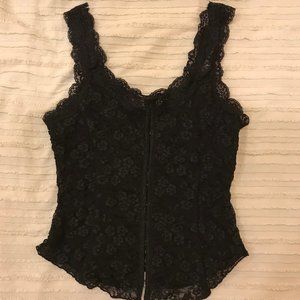 DKNY Black Lacey Top